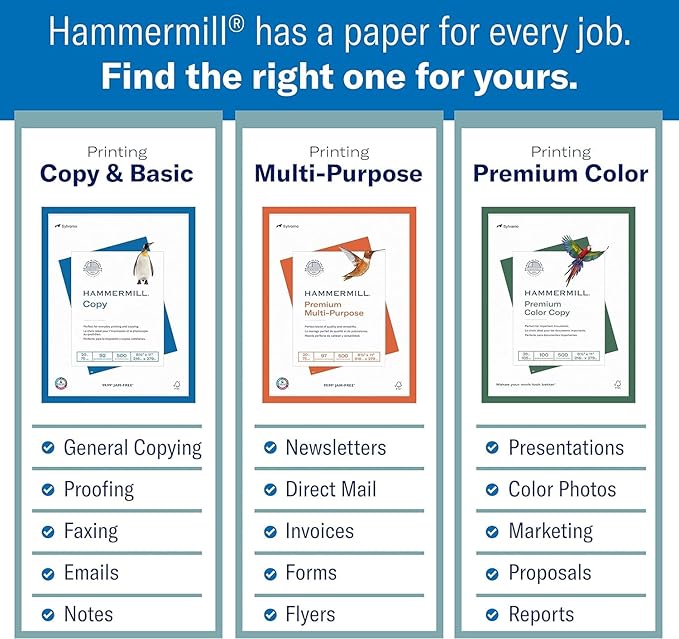 Hammermill Colored Paper, 24 lb Canary Printer Paper, 8.5 x 11-1 Ream (500 Sheets) - Made in the USA, Pastel Paper, 104307R