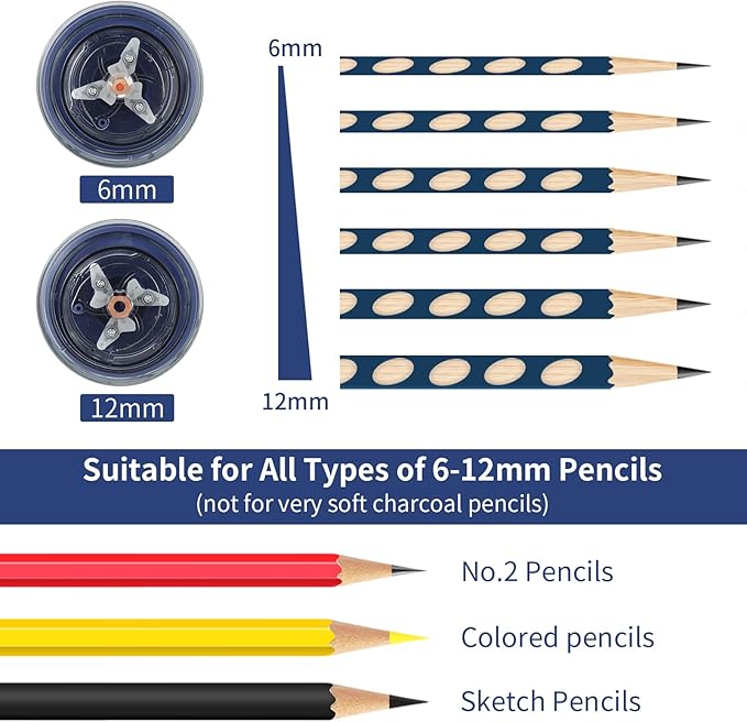 AFMAT Electric Pencil Sharpener for Colored Pencils, Auto Stop, Fast Sharpen in 3s, Large Hole Pencil Sharpener Plug in for 6-12mm No.2/Jumbo Pencils-Purple