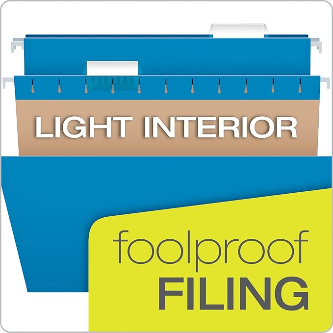 Pendaflex Recycled Hanging Folders, Legal Size, Blue, 1/5 Cut, 25/BX (81623)