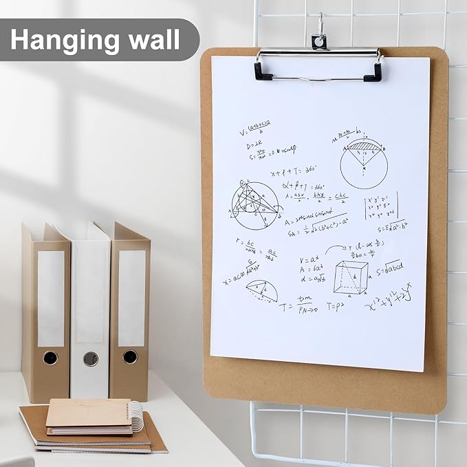 Wood Clipboards 40 Pack, Letter Size Hardboard Clip Board 8.5x11 for Classroom, Students, Kid, A4 Standard Size 9" x 12.5" with Low Profile Clip, Office & School Supply
