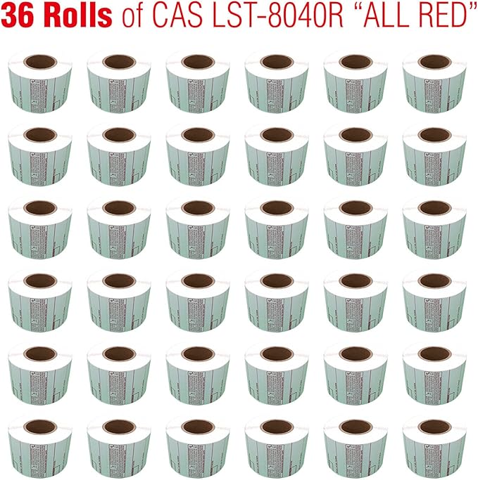 LST-8040 Printing Scale Label, All RED Letters, 58 x 60 mm, UPC/Safe Handling 36 Rolls Per Case, Lower Price Than 12 Rolls