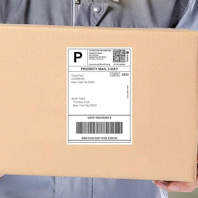 Shipping Address Label Stickers Paper for Laser and Inkjet Printer (1000 Sheets, 8.5" x 5.5" (2-UP))