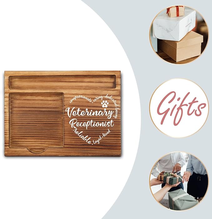 Veterinary Receptionist Gifts, Veterinary Receptionist Appreciation Gifts, Thank You Vet Receptionist Gifts for Vet Secretary, Vet Front Office Desk Self-Stick Note Pad Holders GSH10