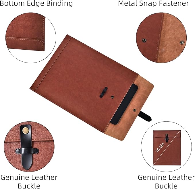 Black Leather File Folder Letter Size, File Organizer, Important Document Folder, Document Organizer, Laptop Sleeve Notebook Case, Leather Folder Paper Storage, A4 Envelopes Filing Folder