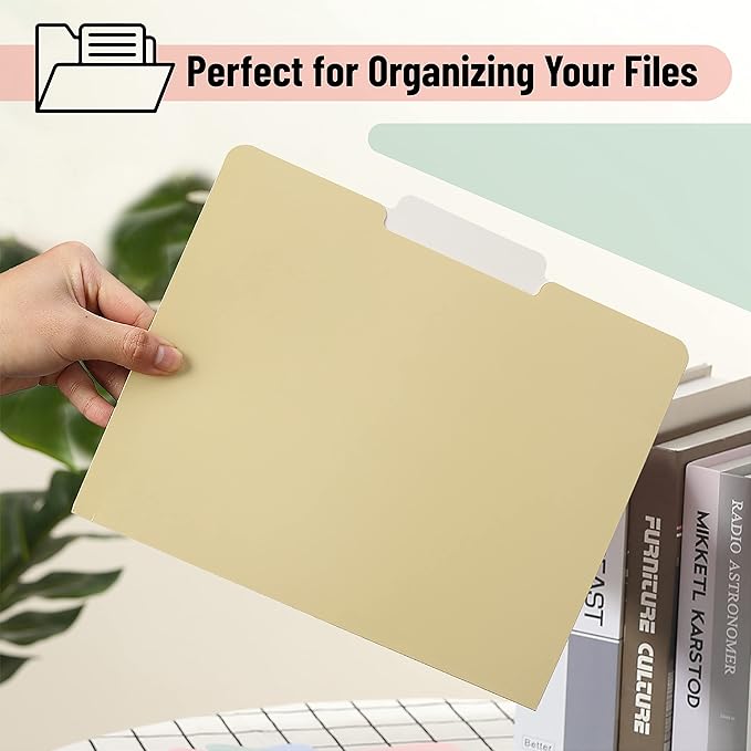 Mr. Pen- File Folders, 6 Pack, Vintage Colors, 1/3-Cut Tab, File Folders Letter Size, Colored File Folders, Office File Folder, Colored Folders, Office Supplies File Folders, File Folders with Tabs
