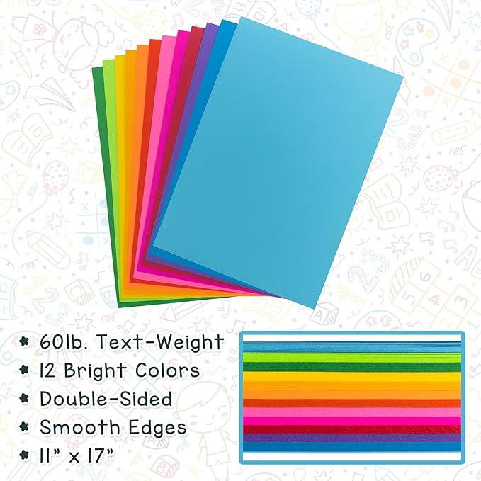 Hygloss Light Orange Colored Paper - 24 lb, 89 GSM, Acid-Free, Fade-Resistant, 11x17-Inch Ledger Size Color Copy Paper, 90 Sheets