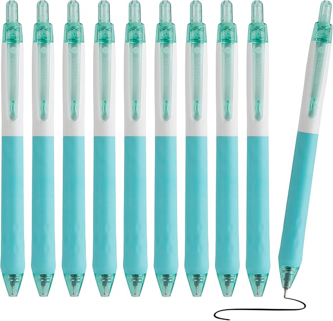 Retractable Semi Gel Pens Clicker, Fine Point 0.7 mm, Premium Comfort Grip for Smooth Writing Planner and School Supplies (Black, 1 Count (Pack of 8))