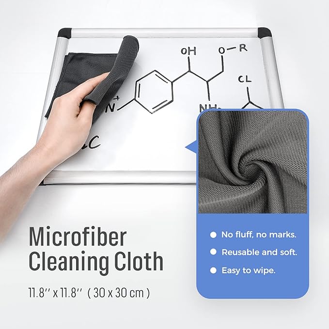 loukin Non-Toxic Whiteboard Cleaner, 8.5 fl oz Dry Erase Board Cleaner, Low-Odor Whiteboard Cleaning Spray with Cloths, Removes Stubborn Marks from Whiteboards (2-Pack)