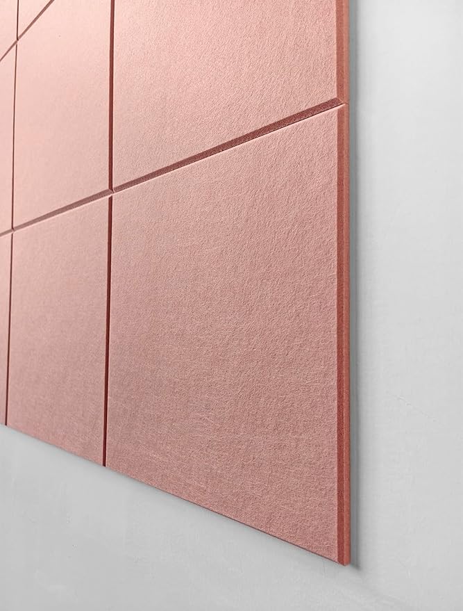 Large Cork Board Alternative - 47"x35" 12 Pack Felt Wall Tiles with Safe Removable Adhesive Tabs, Cork Wall Tiles Cork Board for Home Office Pin Board Tack Board 48 x 36 - Pink
