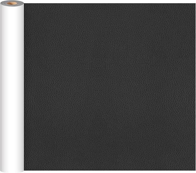 CHEIGHY Leather Repair Kit Self Adhesive Leather Repair Patch for Furniture 15.7X78.7 inch Vinyl Repair Kit for Couches Car Seats Sofa Office Chair Belt Jackets (Black)