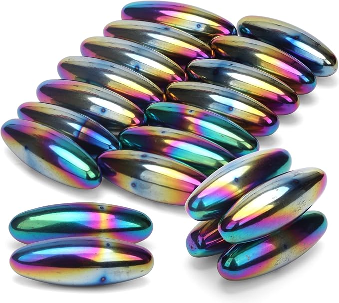 Rattle Fidget Magnets Snake Eggs for Adults, Hand Roller Magnetic Oval Toy for Men, Compatible with Ferrite Putty Office Desk Decor, Gift for Teachers, Researchers 18PCS