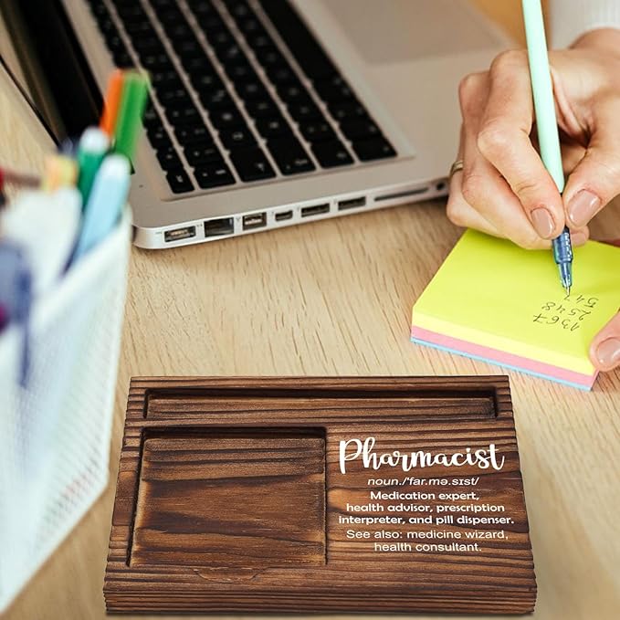Pharmacist Gift Sticky Note Holder, Pharmer Appreciation Gift, Thank You Gifts for Pharmacy Technician Future Pharmacist Pharmacology PHARMD Gift Self-Stick Note Pad Holders Desk Organizer TZP24