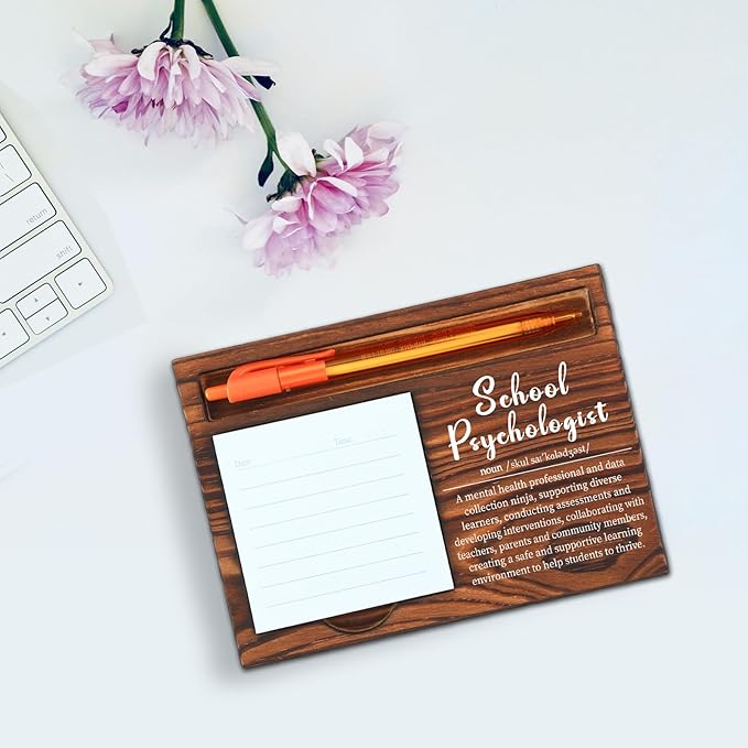 School Psychologist Gifts for Women, School Psychologist Office Gift, Thank You Gifts for School Psychologist, Funny Desk Signs for School Counseling Office Desk Self-Stick Note Pad Holders SD128