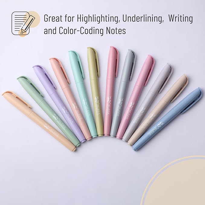 Mr. Pen Highlighters - 12 Pack, Chisel Tip, Pastel Colors, No Bleed, Set