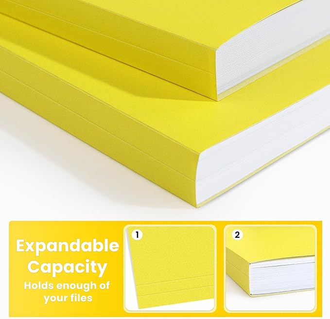 SUNEE File Folders, 30 Pack Manilla Folders 8.5 x 11, Colored File Folders Home Office School Supplies for Documents Files Paper,Yellow