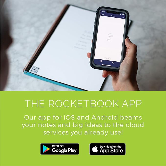 Rocketbook Smart Reusable Notebook Set - Dot-Grid Eco-Friendly Notebook with 2 Pilot Frixion Pens & 2 Microfiber Cloths Included - Midnight Blue Covers, Executive (6" x 8.8”) & Mini Size (3.5" x 5.5")