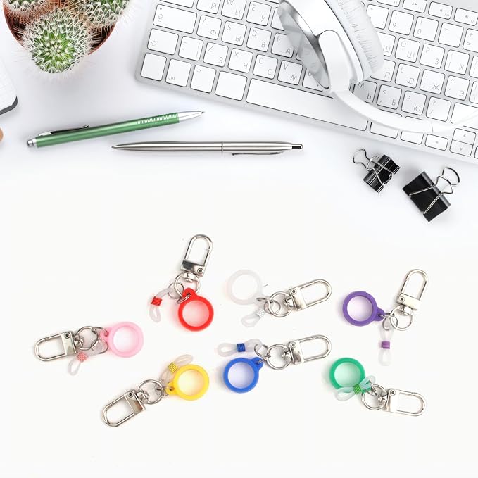 Retractable Pen Holders, 14 Set Silicone Pen Holder with Lobster Clasp, Clip on Pens Holder for Badge Reel, Perfect Pen Holder f1or Lanyard, Badge Pen Holder for Nurses, Badge Reel Accessories