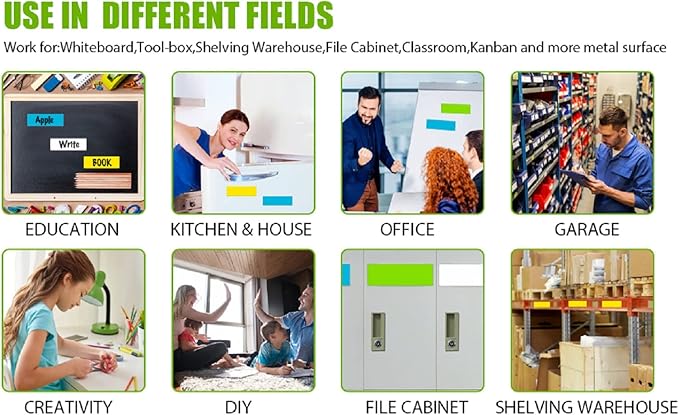 Dry Erase Big Magnetic Labels (4.8x3.2,Pack of 20),Large Write On Magnets Name Plates Sticker,Waterproof/Reusable for Refrigerator&Lockers&Whiteboard&Cabinet(White)
