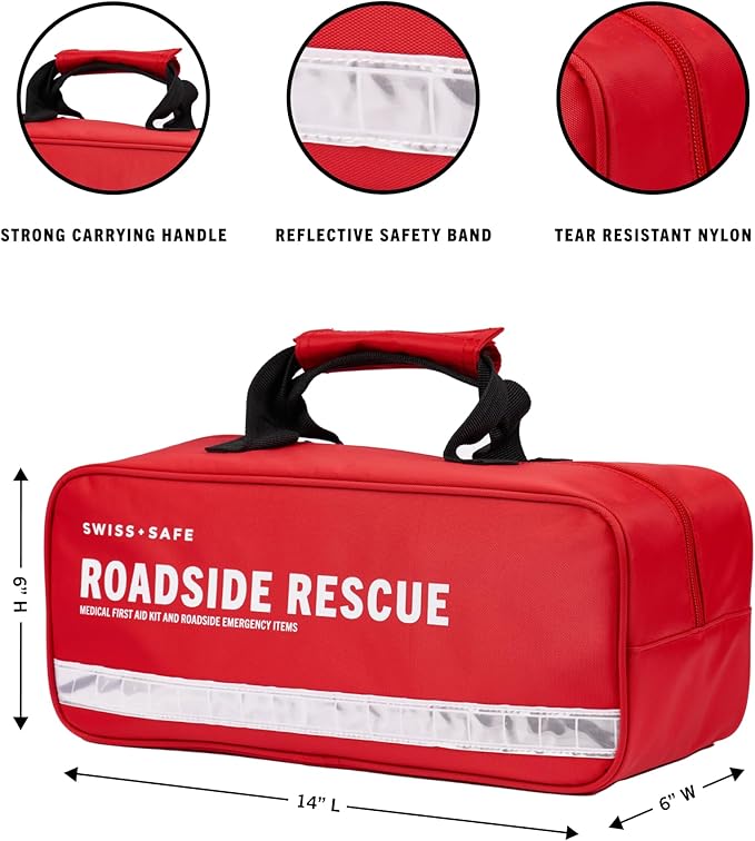 Swiss Safe 2-in-1 First Aid Kit for Car, Travel & Home, Businesses - Bonus Mini Kit for Medical Emergency Aid, Survival, Camping - FSA & HSA Eligible - 233 Piece, Car FAK