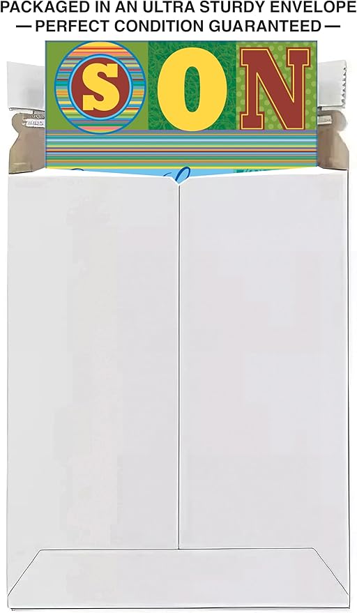 Chuck's Card-O-Rama - Son Birthday Card - Made in USA - Large Card OPENS to 10" x 7.75" - With Love Son On Your Birthday - 95576