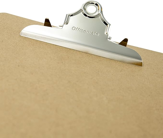 Officemate Recycled Wood Clipboard, Letter Size, 9" x 12.5" with 6" Clip, 3 Pack (83133),Brown