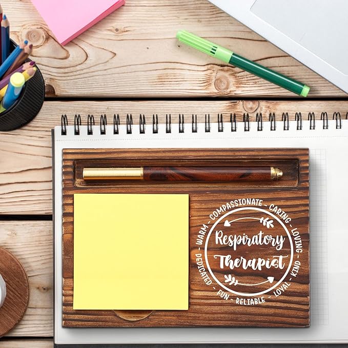 Respiratory Therapist Sticky Note Holder, Appreciation Gift for Pulmonologist Therapy Nurse, Thank You Gifts for Respiratory Nurse Therapist Self-Stick Note Pad Holders Desk Organizer TZP19