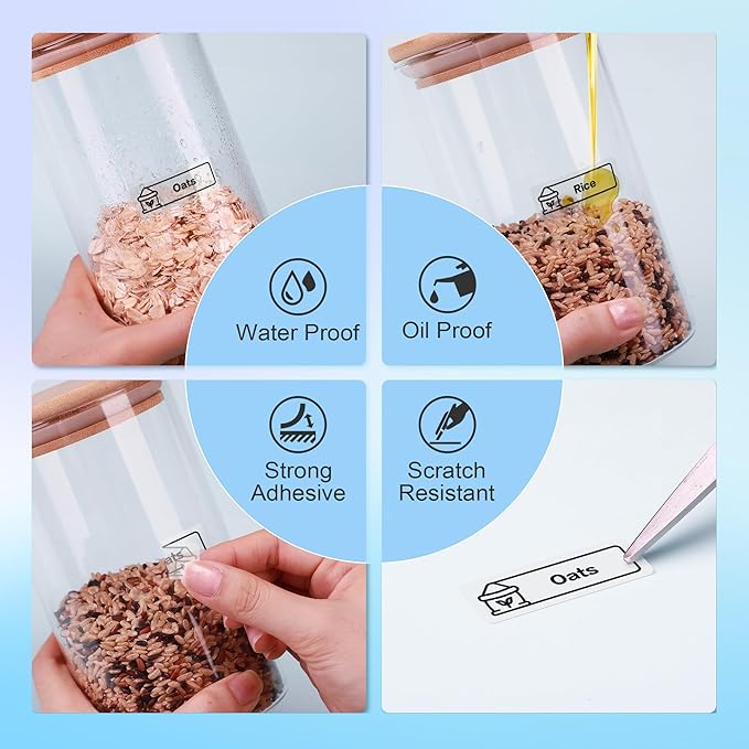 POLONO Genuine P31S Label Maker Tape, Adapted Label Print Paper, 14x40mm(0.55"x1.57"), Label Maker Tape Refill for Home/Office, Compatible with P31S Label Maker, 540 Labels/3 Roll, Transparent