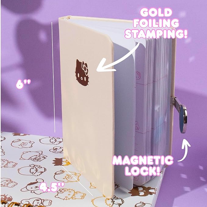 Hello Kitty Magnetic Journal, 100-Sheet Hello Kitty Notebook with Magnetic Closure, Cute School Supplies, Cute Stationery, Hello Kitty School Supplies, Kawaii Stationery, Hello Kitty Desk Accessories