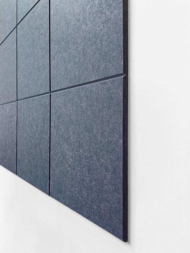 Large Cork Board Alternative - 47"x35" 12 Pack Felt Wall Tiles with Safe Removable Adhesive Tabs, Cork Wall Tiles Cork Board for Home Office Pin Board Tack Board 48 x 36 - Denim