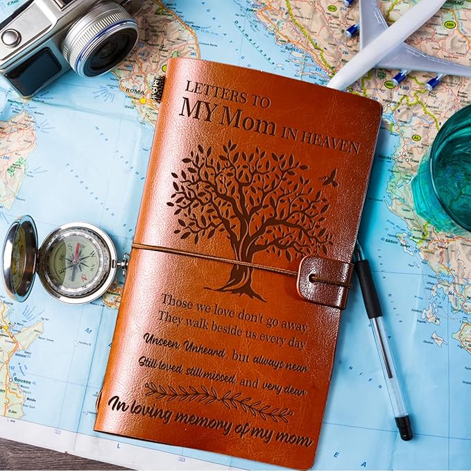 Memorial Gifts for Loss of Mother, Refillable Travel Photo Diary Journal Bereavement Gift, Letters to My Mom in Heaven Those We Love Don't Go Away Sympathy Gifts for Loss of Mom