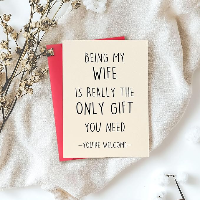 Funny Birthday Card Gift for Wife, Unique Wife Birthday Cards Gifts from Husband, Sweet Valentine's Day Gifts for Her, Unique Anniversary Card for Wife, Love Card for Women