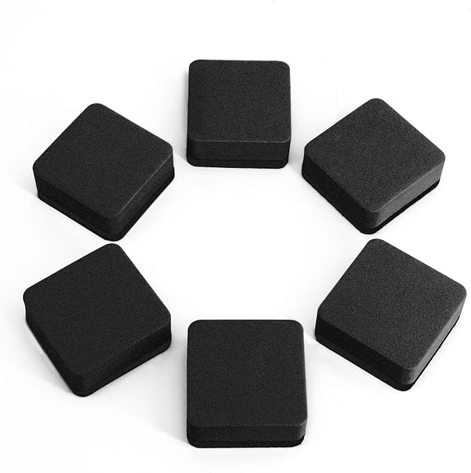 Dry Erase Erasers, IHPUKIDI 48 Pack Magnetic Whiteboard Dry Eraser Chalkboard Cleansers for Classroom, Home and Office (Black 2 x 2 Inch)