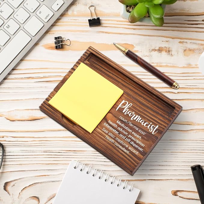 Pharmacist Gift Sticky Note Holder, Pharmer Appreciation Gift, Thank You Gifts for Pharmacy Technician Future Pharmacist Pharmacology PHARMD Gift Self-Stick Note Pad Holders Desk Organizer TZP24