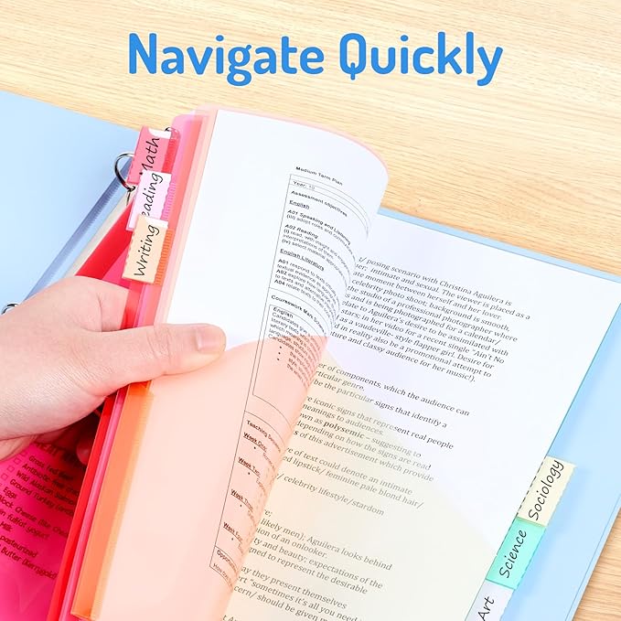 Forvencer 24 Count Dividers with Pockets, 8 Tab Dividers for 3 Ring Binder with Pockets, Subject Dividers with Pockets, Premium Quality Notebook Dividers with Pockets, Vibrant Color, 3 Sets