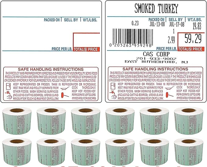 LST-8040 Printing Scale Label, 58 x 60 mm, UPC/Safe Handling - CASE of 12 Rolls