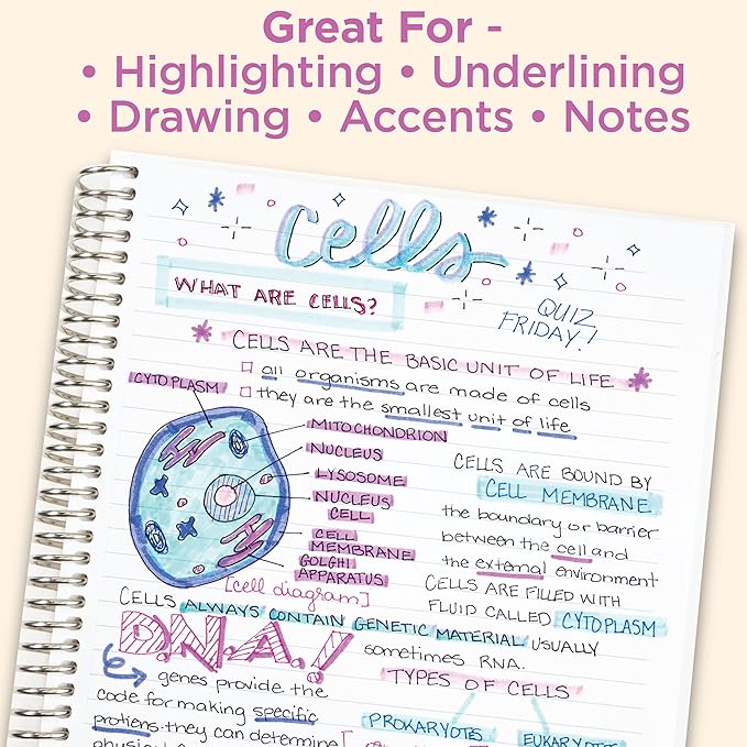 Zebra Pen 78108 Mildliner Double Ended Highlighter Set, Broad and Fine Point Tips, Assorted Ink Planner Colors, 8-Pack