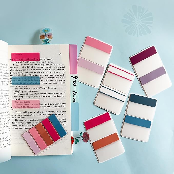 ELII 500 PCS Sticky Index Tabs 2 Inch Colorful Sticky Tabs for Notebooks, Page Markers Tabs for Binders