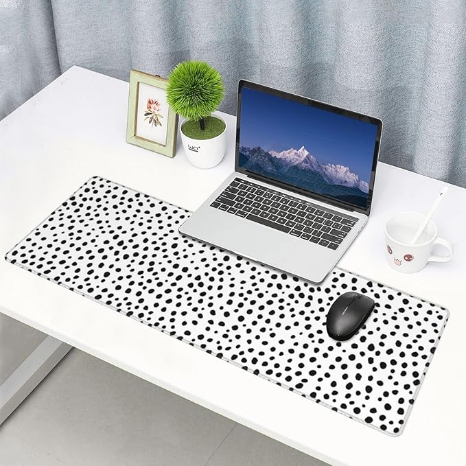 Extended Gaming Mouse Pad, Large Gaming Mouse Waterproof with Stitched Edges, Non-Slip Desktop Pad for Home and Office, Level Up Your 31.5x11.8 Inch… (Speckle Pattern)