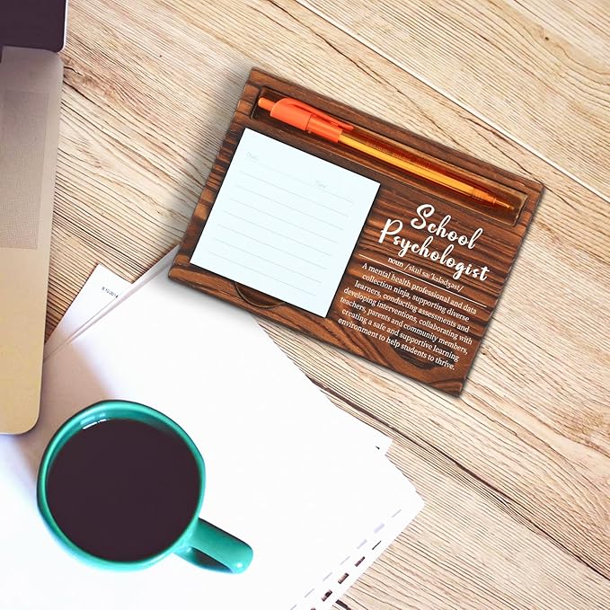 School Psychologist Gifts for Women, School Psychologist Office Gift, Thank You Gifts for School Psychologist, Funny Desk Signs for School Counseling Office Desk Self-Stick Note Pad Holders SD128