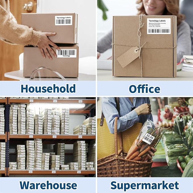12 Rolls 3" x 2" Direct Thermal Labels - 8400 Labels Multipurpose Address Shipping Labels for Barcode Postage - Adhesive & Perforated, Compatible with Rollo, Zebra, Munbyn, and Other Desktop Printers