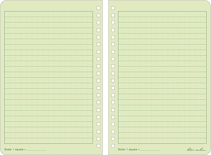 Rite in the Rain Weatherproof Side Spiral Kit: Tan CORDURA® Fabric Cover, 4.625" x 7" Green Notebook, and Weatherproof Pen (No. 973-KIT)