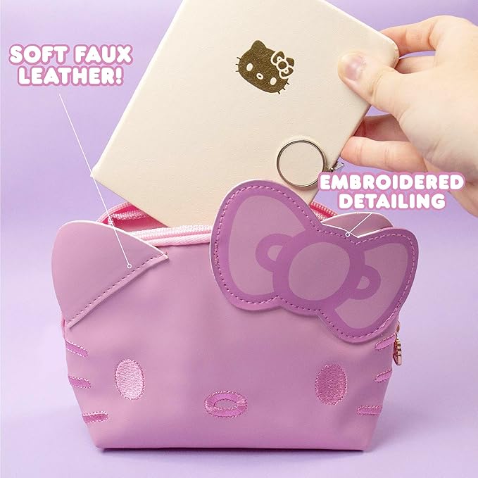 Official Sanrio Hello Kitty Pouch & Pencil Case Set, Pink, With Keychain, Cute School Supplies, Sanrio Stuff, Stationery