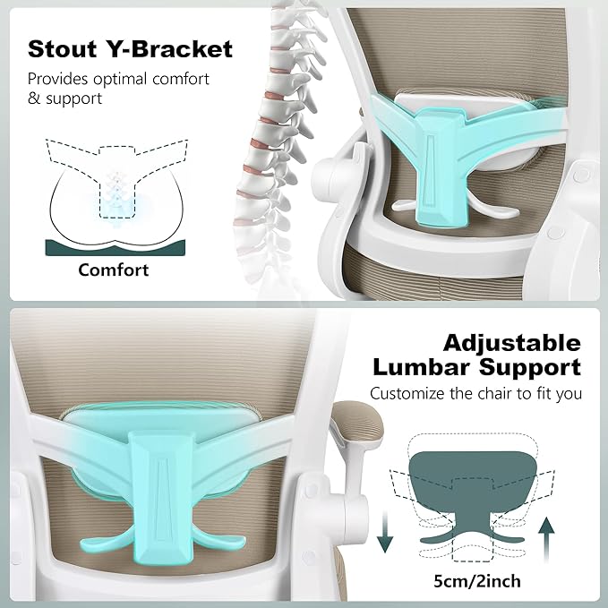 FelixKing Drafting Chair Ergonomic Tall Office Chair, Breathable Mesh Chair with Adjustable Footrest Ring Lumbar Support Flip-up Armrests, High Back Executive Comfy Task Computer Chair for Home Office
