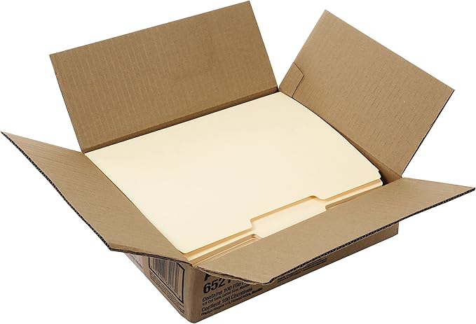 Pendaflex Recycled Hanging Folders, Letter Size, Black, 1/5 Cut, 25/BX (81605) & File Folders, Letter Size, 8-1/2" x 11", Classic Manila, 1/3-Cut Tabs in Left, Right, Center Positions, 100 Per Box