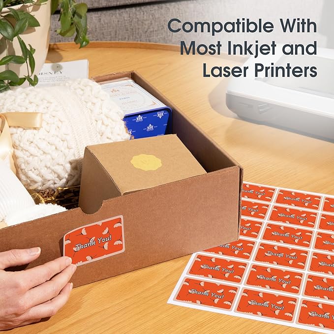 4.25" X 5.5" Matte White Shipping Labels Compatible with Inkjet and Laser Printers - 30 Sheets, 120 Total Printable Stickers for Mailing, Product Labeling, Organization - Spartan Industrial