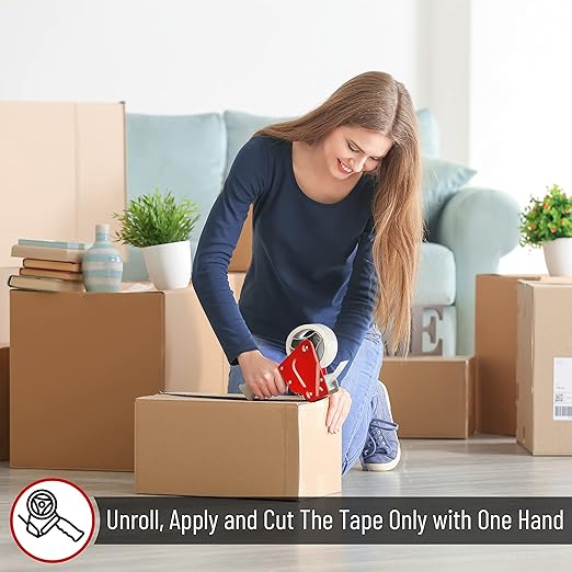 Mr. Pen- Packing Tapes, 1.88" Wide, 60 Yard, 6 Pack with 1 Dispenser Gun, 2 inch, Heavy Duty Packing Tape with Dispenser, Packaging Tape, Clear Packing Tape Gun for Packing Boxes, Moving Tape