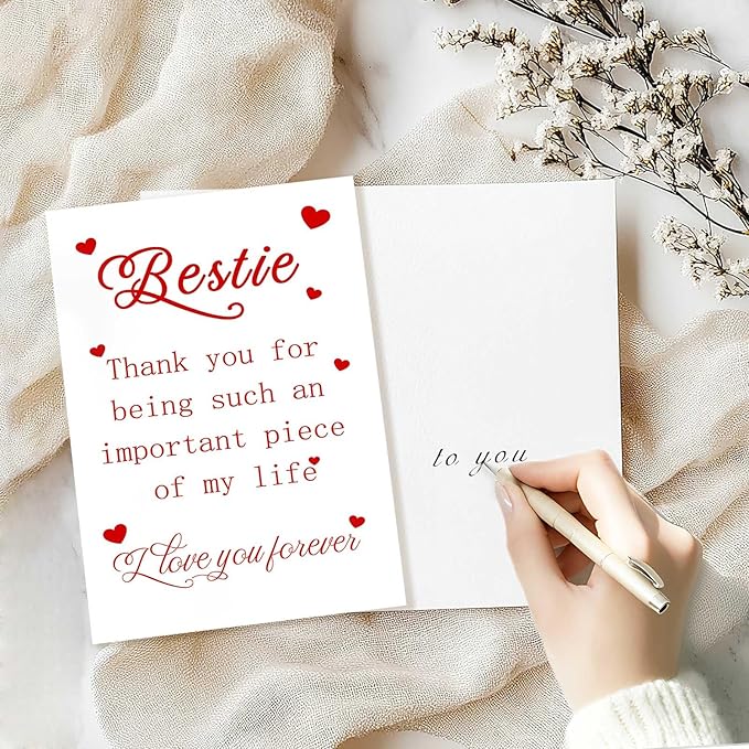 Funny Best Friend Birthday Card, Sweet Birthday Gifts Cards for Bestie Sister, Unique Thank You for Bestie Card, Cute Best Friend Birthday Gift Idea