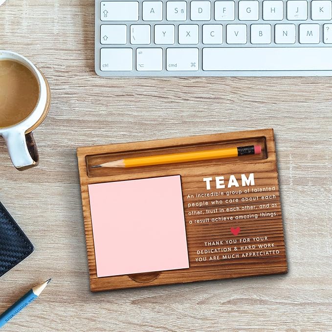 Team Sticky Note Holder, Team Thank You Appreciation Gifts for Coworkers, Employees, Men, Women, Team Gifts Office Desk Self-Stick Note Pad Holders GSH433