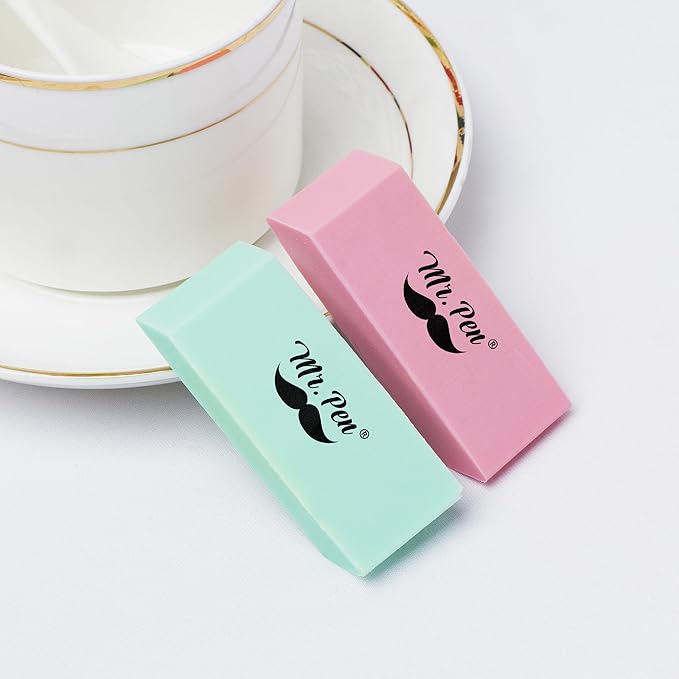 Mr. Pen- Erasers, 48 Pack, Pastel Colors Pencil Eraser, Erasers for Pencils, Mr Pen Erasers, Erasers for School, Large Eraser, Block Erasers for School, Rubber Eraser, Large Erasers for School