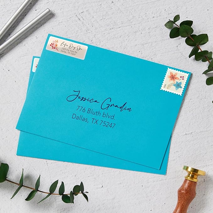 Avery Return Address Labels with Sure Feed and Easy Peel Technology, Glossy White Labels, 2/3" x 1-3/4", Permanent Adhesive, Laser/Inkjet, 600 Glossy Labels (6523)